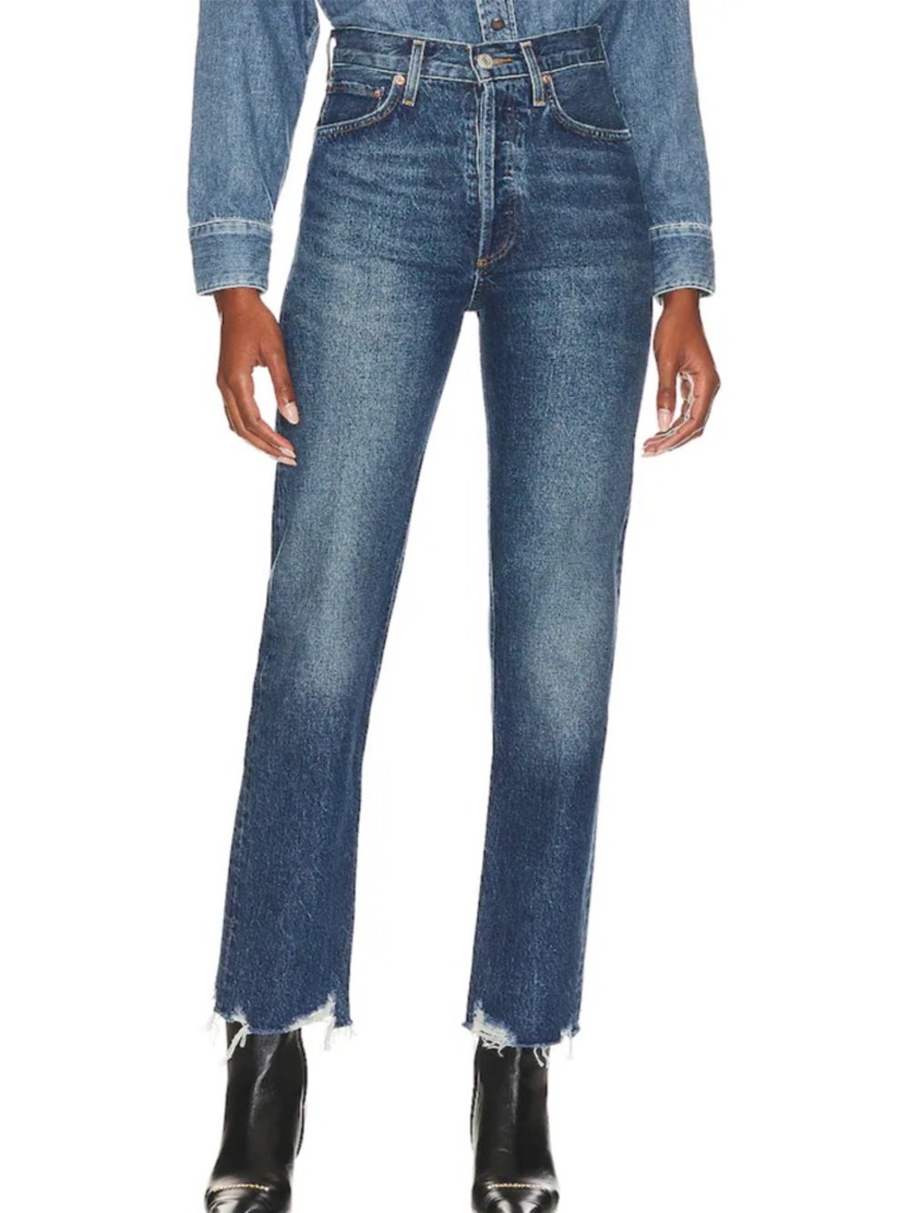 Agolde 90s Pinch Waist High Rise Straight Jeans in Swindle | 26